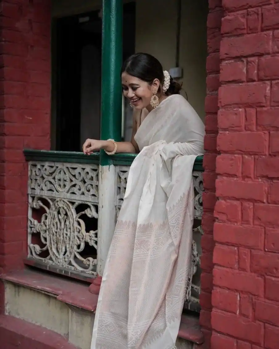 KP 6012 White in Soft Lichi Silk Lace Border & Lace Work Saree . Available at ₹1399 only. Delivery 4-6 Working Days. Shop now. | Sarees, Bollywood Sarees, Creative Sarees, Designer Sarees, Embroidered Sarees, Ethnic Saree, Modern Digital sarees, Party Wear Sarees