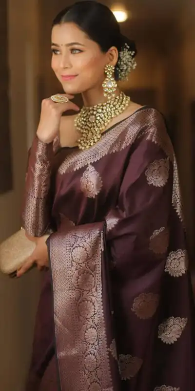 KPR 275 Wine Soft Lichi Silk Saree Perfect for Wedding, Party, Raksha Bandhan, Sangeet, Eid – . Get it for ₹1349. Delivery 4-6 Working Days. | Sarees, Bollywood Sarees, Creative Sarees, Designer Sarees, Embroidered Sarees, Ethnic Saree, Modern Digital sarees, Party Wear Sarees