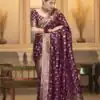 KPR 208 Wine in Color Soft Lichi Silk Designer Work Saree . Available at ₹1399 only. Delivery 4-6 Working Days. Shop now. | Sarees, Bollywood Sarees, Creative Sarees, Designer Sarees, Embroidered Sarees, Ethnic Saree, Modern Digital sarees, Party Wear Sarees