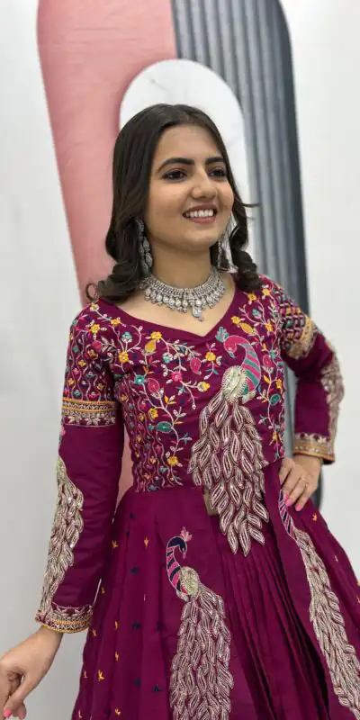 PC 528 Wine Color Vichitra Sequence Work Lehenga Choli Designer Work. Grab it for ₹2649. Delivery 4-6 Working Days. Shop now. | Lehenga, Bollywood Lehenga, Creative Lehenga, Designer Lehenga, Embroidered Lehenga, Party Wear Lehenga