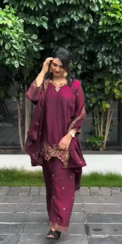 SR 1674 Wine in Zimmy Choo Silk Lace Work & Embroidery Work Salwar Suit . Affordable Price ₹1949. Delivery 4-6 Working Days. Shop now. | Jump Suits, Tops & Bottoms, Track Suits, Salwar suit, Casual Suits, Creative suits, Designer Suits, Palazzo Suits, Party Wear Suits, Patiala Suits, Straight Suits, Trendy Wear