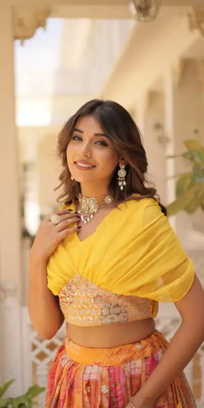 KA 5032 Yellow Lehenga Choli Perfect for Wedding, Party, Temple Visit, Anniversary, Haldi – Best Price ₹3149. Delivery 4-6 Working Days. Shop now. | Lehenga, Bollywood Lehenga, Creative Lehenga, Designer Lehenga, Embroidered Lehenga, Party Wear Lehenga