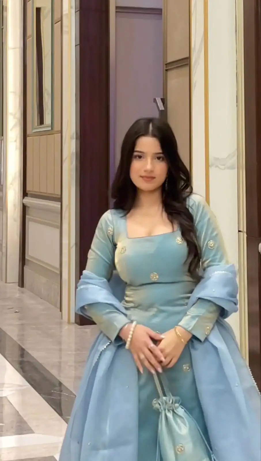 Special Sky Blue Fandy Silk Sequence Work Salwar Suit - Image 3