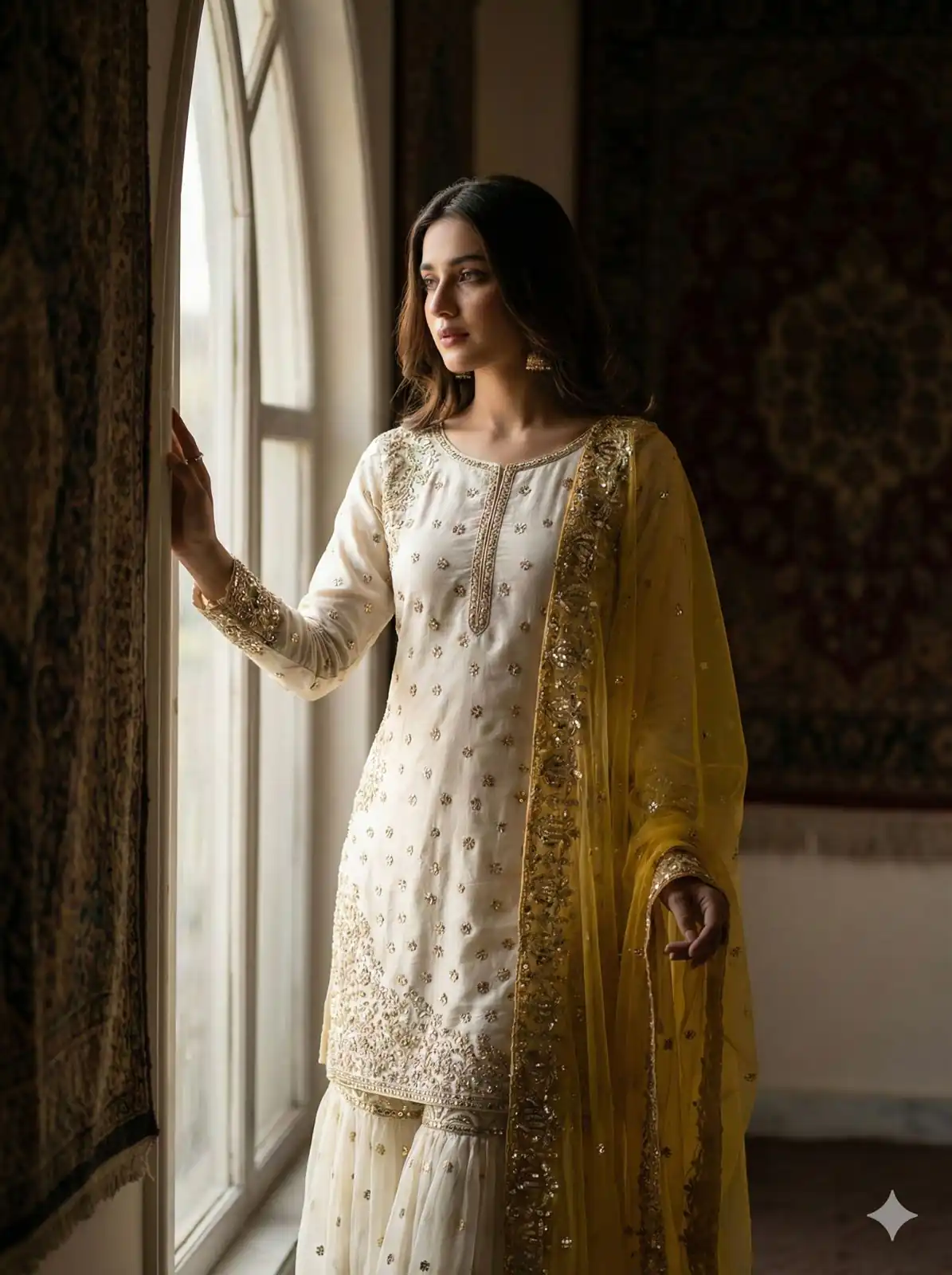 Yellow Fendy Silk Embroider Work Salwar Suit - Image 4