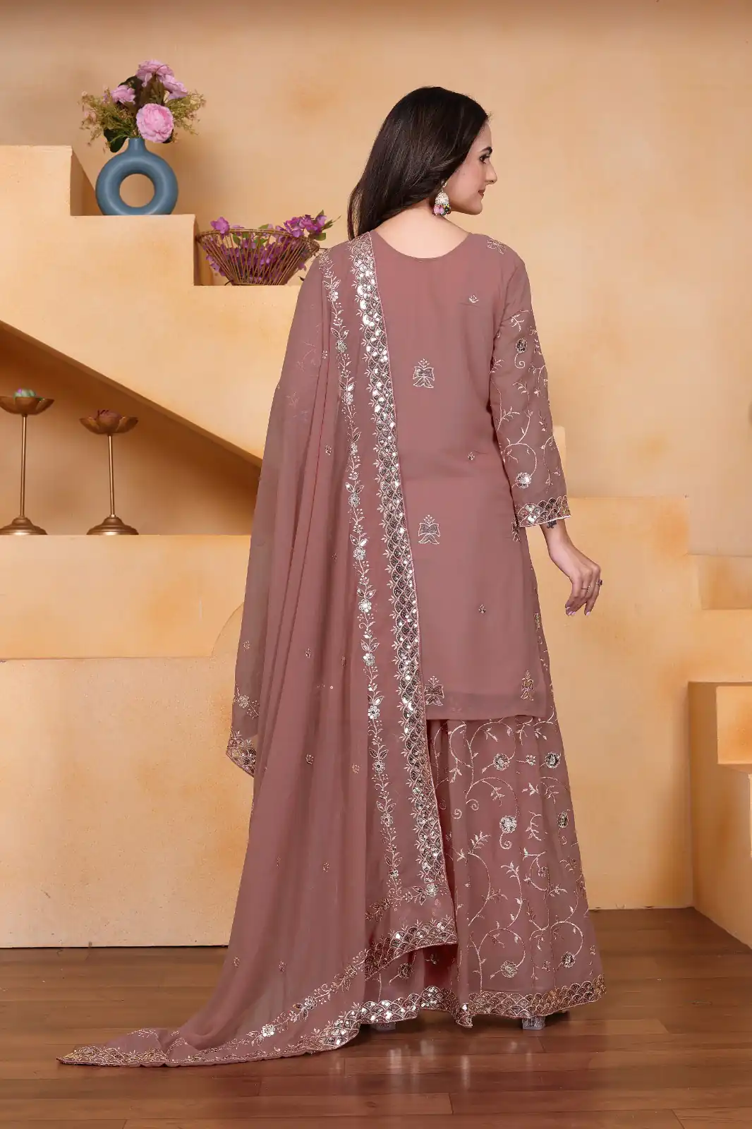 Onion Fox Georgette Embroidery Work Salwar Suit - Image 6