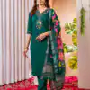 Teal Green Marina Silk Embroider Work Salwar Suit