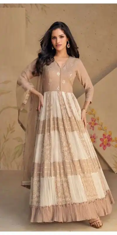FC 5502 Cream Color Dual Tone Star Georgette Salwar Suit with Embroidery Work. Affordable Price ₹2649. Delivery 4-6 Working Days. Shop now. | Jump Suits, Salwar suit, Casual Suits, Creative suits, Designer Suits, Palazzo Suits, Party Wear Suits, Patiala Suits, Straight Suits