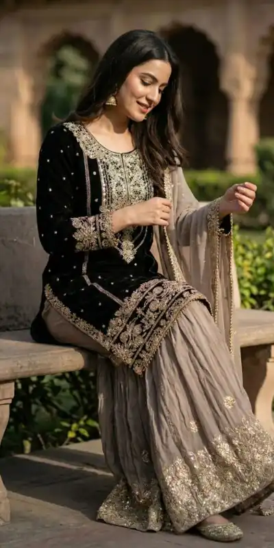 SR 1706 Black Faux Georgette Gown Perfect for Wedding, Party, Makar Sankranti, Karwa Chauth, Ethnic Day – . Now at just ₹1949. Delivery 4-6 Working D | Jump Suits, Salwar suit, Casual Suits, Creative suits, Designer Suits, Palazzo Suits, Party Wear Suits, Patiala Suits, Straight Suits