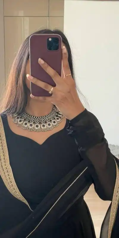 FB L226 Black Faux Georgette Gown Perfect for Wedding, Party, Makar Sankranti, Karwa Chauth, Ethnic Day – . Now at just ₹1799. Delivery 4-6 Working D | Gowns, Bollywood Gowns, Creative Gowns, Designer Gowns, Embroidered Gowns, Party Wear Gowns