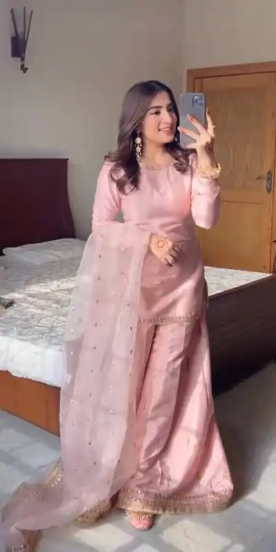 ST 199 Pink Dull Satin Salwar Suit Perfect for Wedding, Party, Reception, Raksha Bandhan, Eid – . Best Price ₹1999. Delivery 4-6 Working Days. Shop now | Jump Suits, Salwar suit, Casual Suits, Creative suits, Designer Suits, Palazzo Suits, Party Wear Suits, Patiala Suits, Straight Suits
