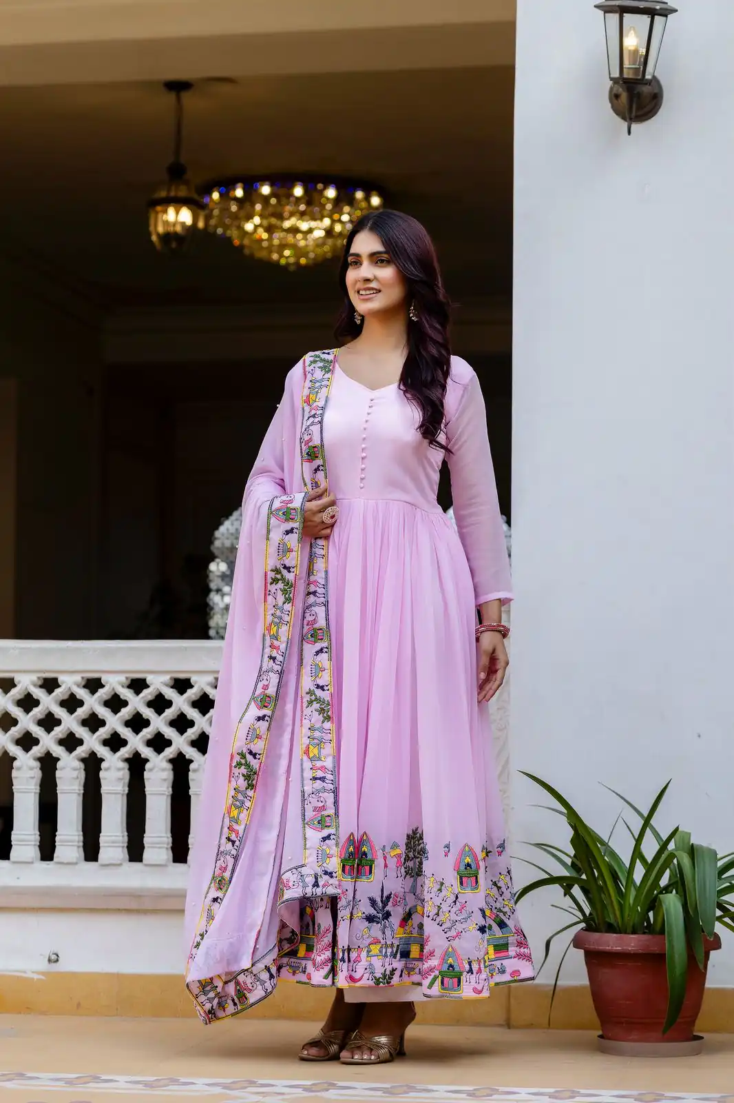 RR 41 Pink Faux Georgette Gown Perfect for Wedding, Party, Makar Sankranti, Karwa Chauth, Ethnic Day – . Now at just ₹2599. Delivery 4-6 Working D | Gowns, Bollywood Gowns, Creative Gowns, Designer Gowns, Embroidered Gowns, Party Wear Gowns