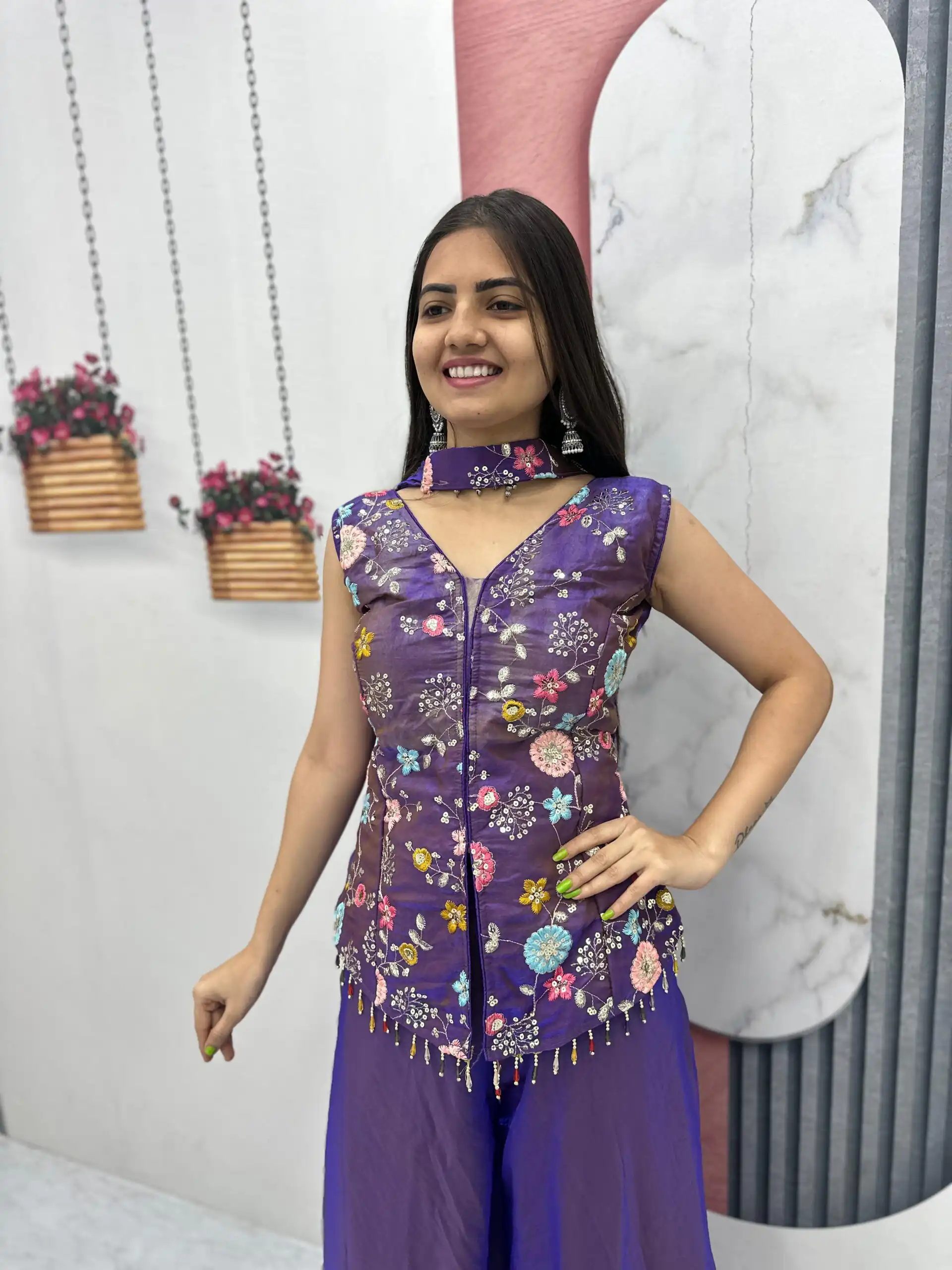 PC 551 Purple Tissue Simmer Salwar Suit with Embroidery Work. Affordable Price ₹2549. Delivery 4-6 Working Days. Shop now. | Jump Suits, Salwar suit, Casual Suits, Creative suits, Designer Suits, Palazzo Suits, Party Wear Suits, Patiala Suits, Straight Suits