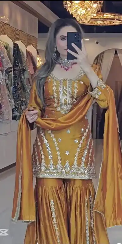 ND 5036 Yellow Color Chinon Silk Salwar Suit with Embroidery Work. Online Get it for ₹2149. Delivery 4-6 Working Days. Shop now. | Jump Suits, Salwar suit, Casual Suits, Creative suits, Designer Suits, Palazzo Suits, Party Wear Suits, Patiala Suits, Straight Suits