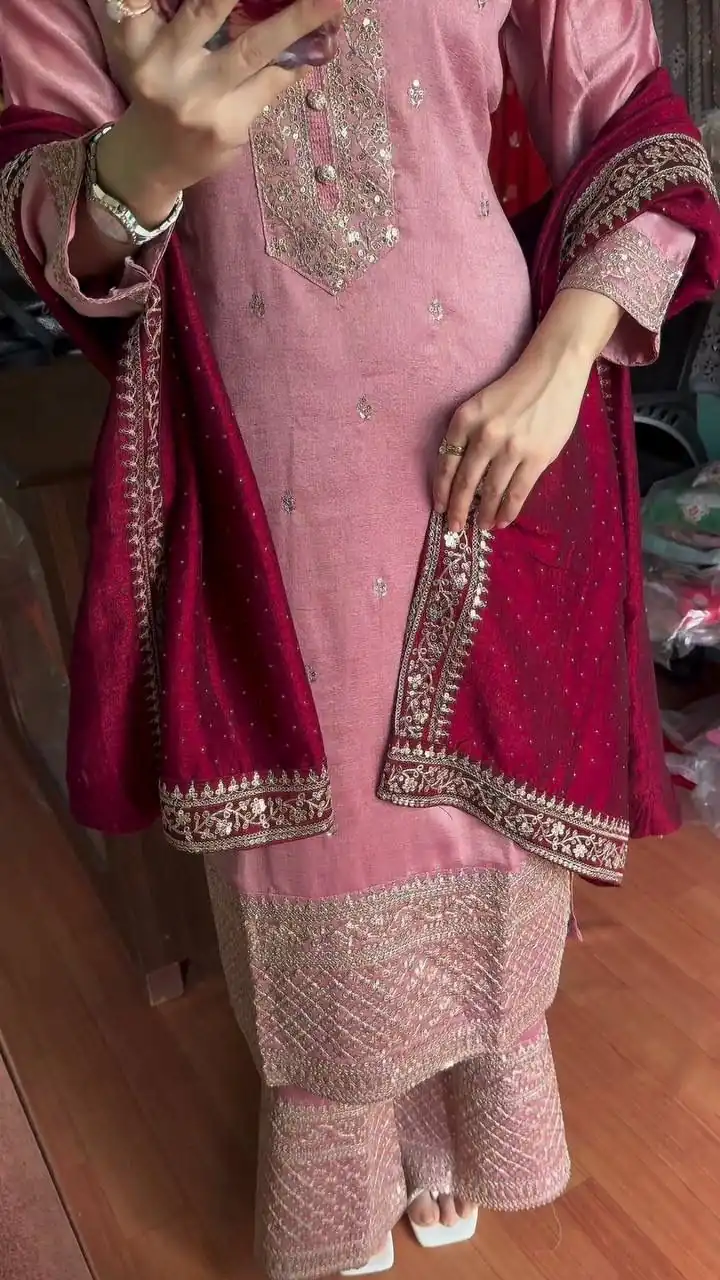 DC G76 Baby Pink Color Chinon Salwar Suit with Lace Work & Embroidery Work. Get it for ₹1949. Delivery 4-6 Working Days. Shop now. | Jump Suits, Tops & Bottoms, Track Suits, Salwar suit, Casual Suits, Creative suits, Designer Suits, Palazzo Suits, Party Wear Suits, Patiala Suits, Straight Suits, Trendy Wear