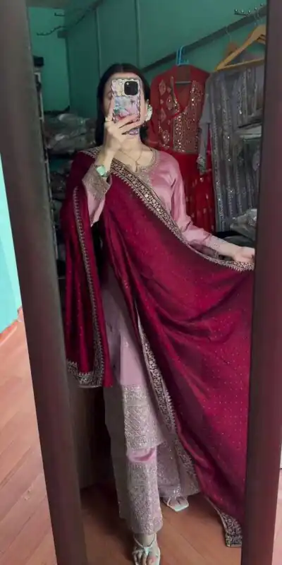 DC G76 Baby Pink Color Chinon Salwar Suit with Lace Work & Embroidery Work. Get it for ₹1949. Delivery 4-6 Working Days. Shop now. | Jump Suits, Tops & Bottoms, Track Suits, Salwar suit, Casual Suits, Creative suits, Designer Suits, Palazzo Suits, Party Wear Suits, Patiala Suits, Straight Suits, Trendy Wear