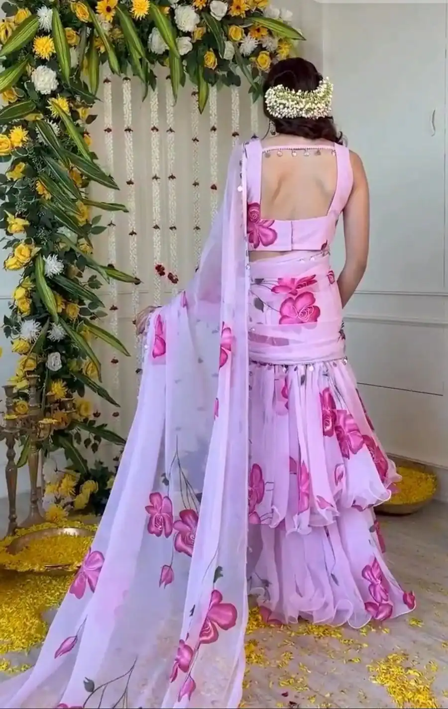 Baby Pink Premium Faux Georgette Saree BD 1805 Baby Pink with Digital Print. Now at just ₹2049. Delivery 4-6 Working Days. Shop now. | Sarees, Bollywood Sarees, Creative Sarees, Designer Sarees, Embroidered Sarees, Ethnic Saree, Modern Digital sarees, Party Wear Sarees