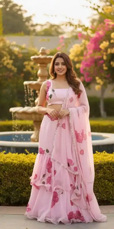 Baby Pink Premium Faux Georgette Saree BD 1805 Baby Pink with Digital Print. Now at just ₹2049. Delivery 4-6 Working Days. Shop now. | Sarees, Bollywood Sarees, Creative Sarees, Designer Sarees, Embroidered Sarees, Ethnic Saree, Modern Digital sarees, Party Wear Sarees