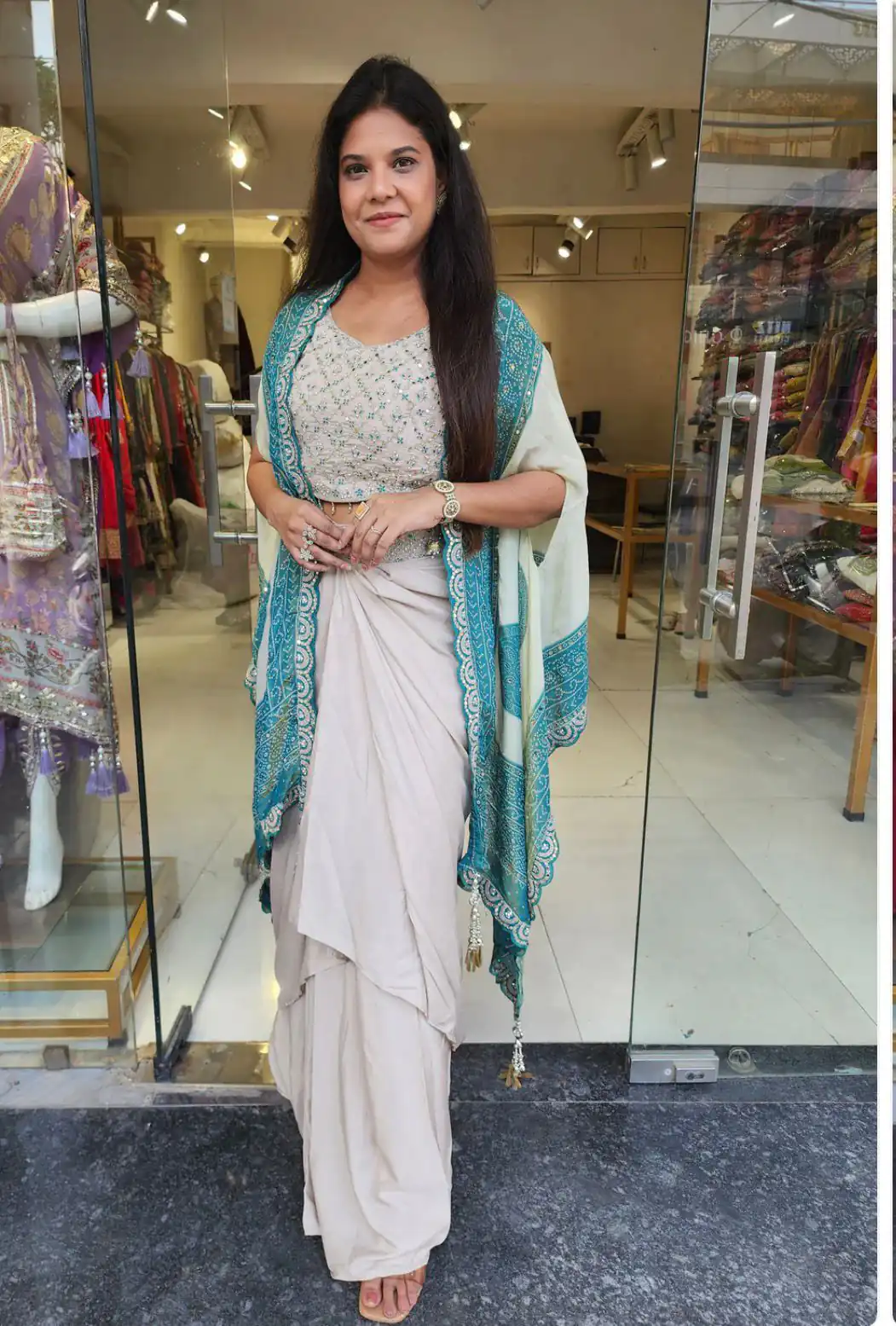 BB 53 Blue Crap Silk Dhoti Suit. Perfect for Wedding, Party, Anniversary, Holi, Temple Visit – Available at ₹2599 only. Delivery 4-6 Working Days. | Jump Suits, Salwar suit, Casual Suits, Creative suits, Designer Suits, Palazzo Suits, Party Wear Suits, Patiala Suits, Straight Suits