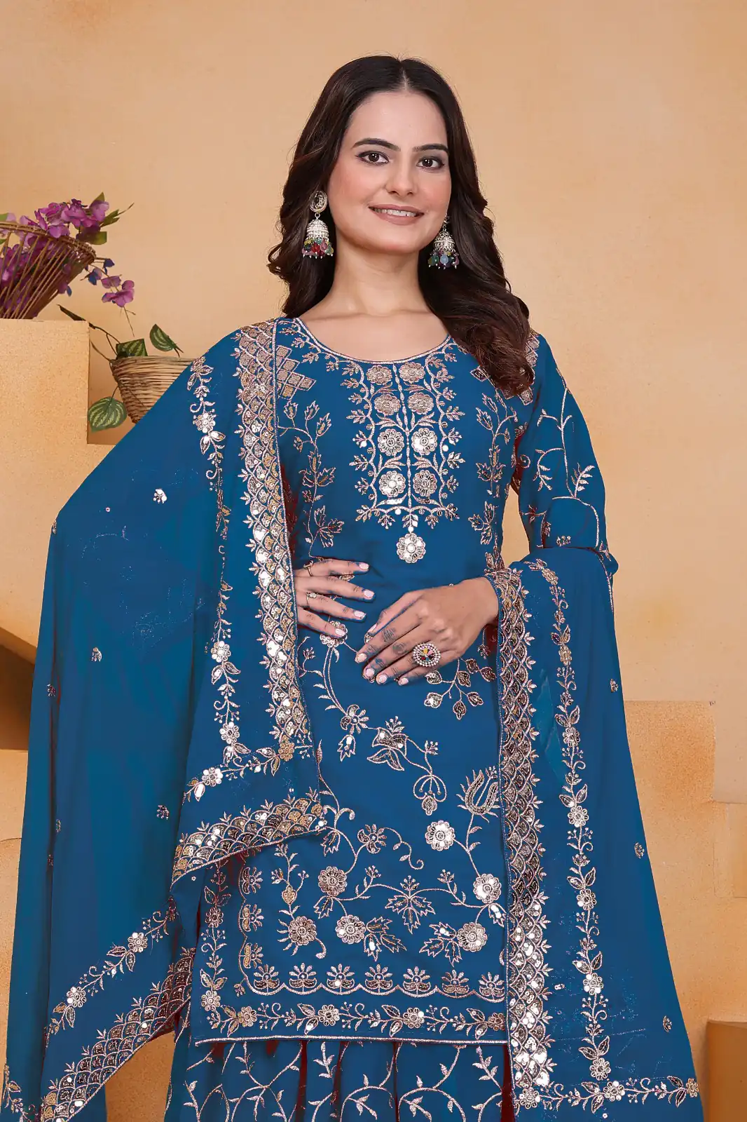 FE 99 Blue Color Fox Georgette Salwar Suit with Embroidery Work. Online Now at just ₹2549. Delivery 4-6 Working Days. Shop now. | Jump Suits, Salwar suit, Casual Suits, Creative suits, Designer Suits, Palazzo Suits, Party Wear Suits, Patiala Suits, Straight Suits