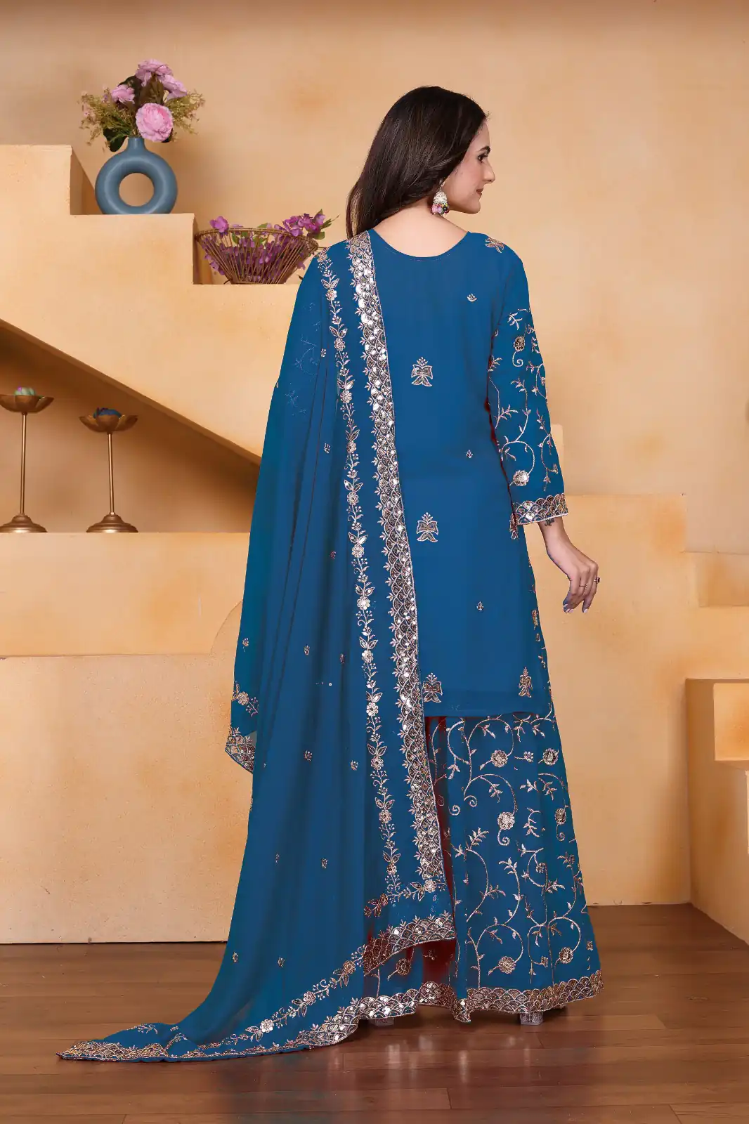 FE 99 Blue Color Fox Georgette Salwar Suit with Embroidery Work. Online Now at just ₹2549. Delivery 4-6 Working Days. Shop now. | Jump Suits, Salwar suit, Casual Suits, Creative suits, Designer Suits, Palazzo Suits, Party Wear Suits, Patiala Suits, Straight Suits