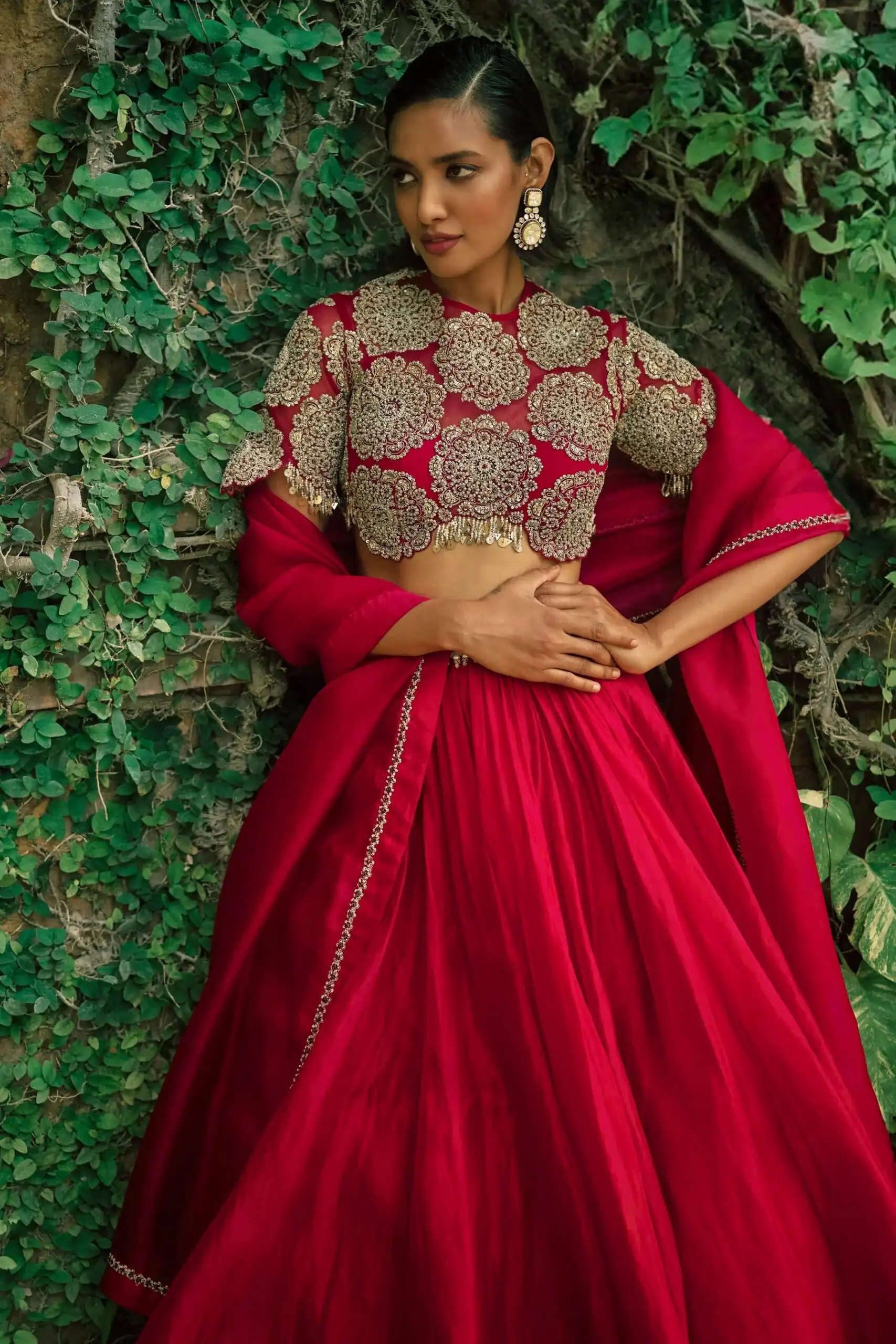 FB L373 Red Color Classic Roman Silk Lehenga Choli with Embroidery Work. Available at ₹3049 only. Delivery 4-6 Working Days. Shop now. | Lehenga, Bollywood Lehenga, Creative Lehenga, Designer Lehenga, Embroidered Lehenga, Party Wear Lehenga