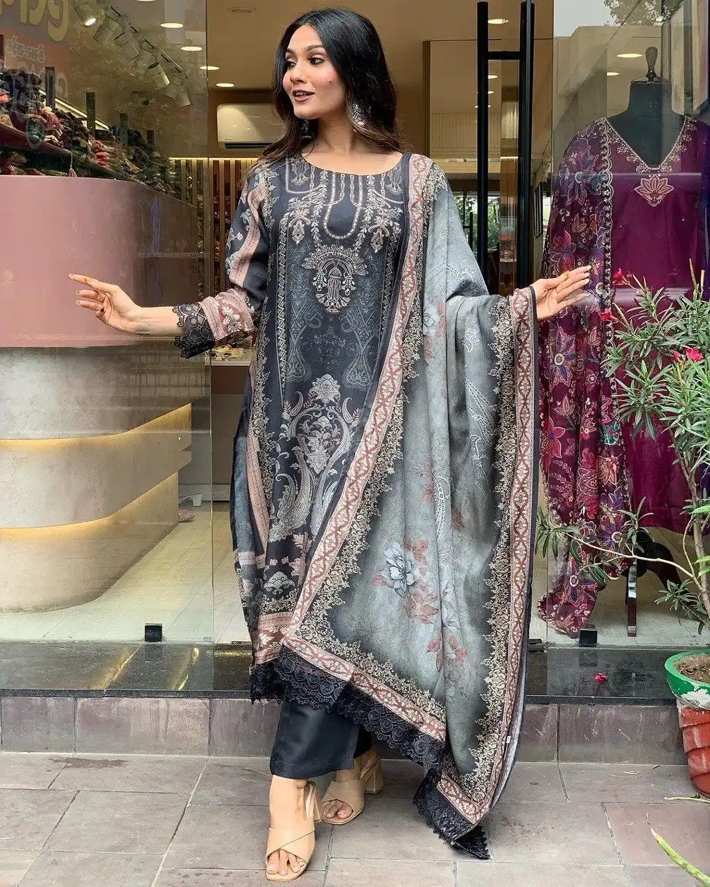 DC G23 Black in Maslin Digital Print Salwar Suit . Wedding, Party, Festive, Events, Introductory Price ₹1749. Delivery 4-6 Working Days. Shop now. | Jump Suits, Salwar suit, Casual Suits, Creative suits, Designer Suits, Palazzo Suits, Party Wear Suits, Patiala Suits, Straight Suits