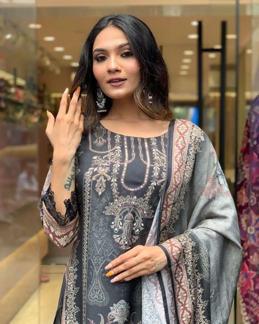 DC G23 Black in Maslin Digital Print Salwar Suit . Wedding, Party, Festive, Events, Introductory Price ₹1749. Delivery 4-6 Working Days. Shop now. | Jump Suits, Salwar suit, Casual Suits, Creative suits, Designer Suits, Palazzo Suits, Party Wear Suits, Patiala Suits, Straight Suits