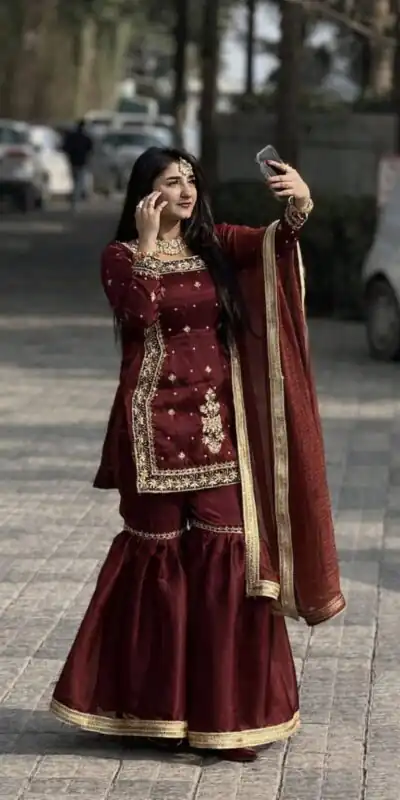 ZC 8010 Maroon Zimmy Silk Salwar Suit with Lace Work & Embroidery Work. Affordable Price ₹2049. Delivery 4-6 Working Days. Shop now. | Jump Suits, Salwar suit, Casual Suits, Creative suits, Designer Suits, Palazzo Suits, Party Wear Suits, Patiala Suits, Straight Suits