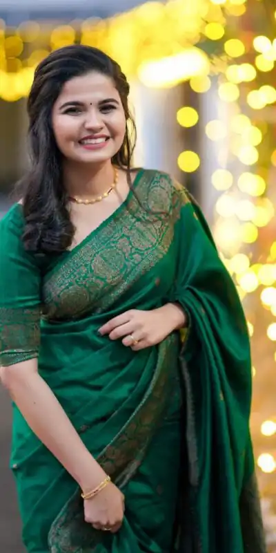 Green Lichi Silk Jacquard Work All Over Saree