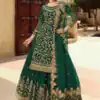 Green Soft Net With Embroidery Work Salwar Suit