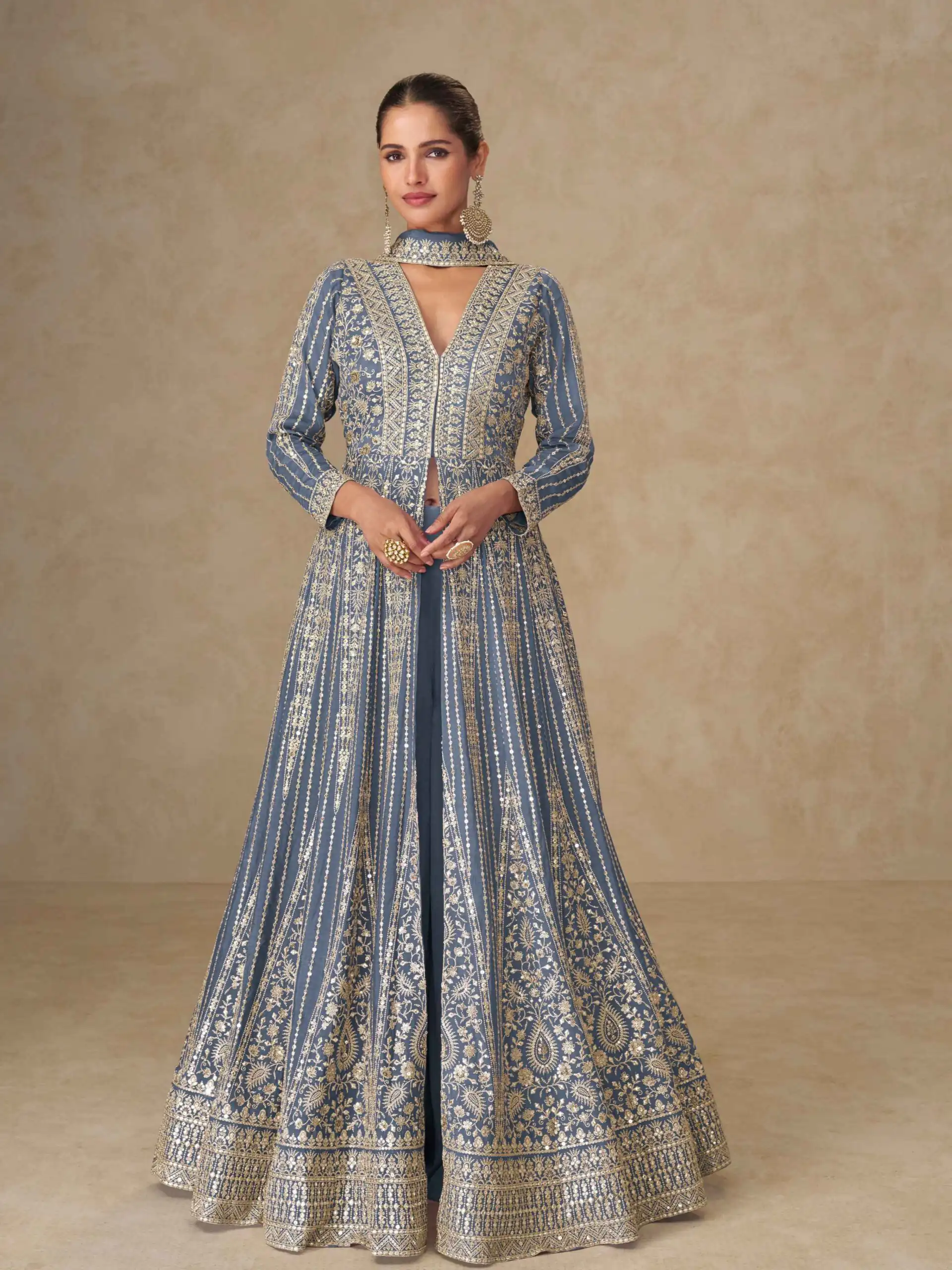 FC 10355 Grey Chinon Silk Salwar Suit with Embroidery Work & Lace Work. Affordable Price ₹3699. Delivery 4-6 Working Days. Shop now. | Jump Suits, Salwar suit, Casual Suits, Creative suits, Designer Suits, Palazzo Suits, Party Wear Suits, Patiala Suits, Straight Suits