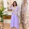 Lavender Faux Georgette Embroider Salwar Suit