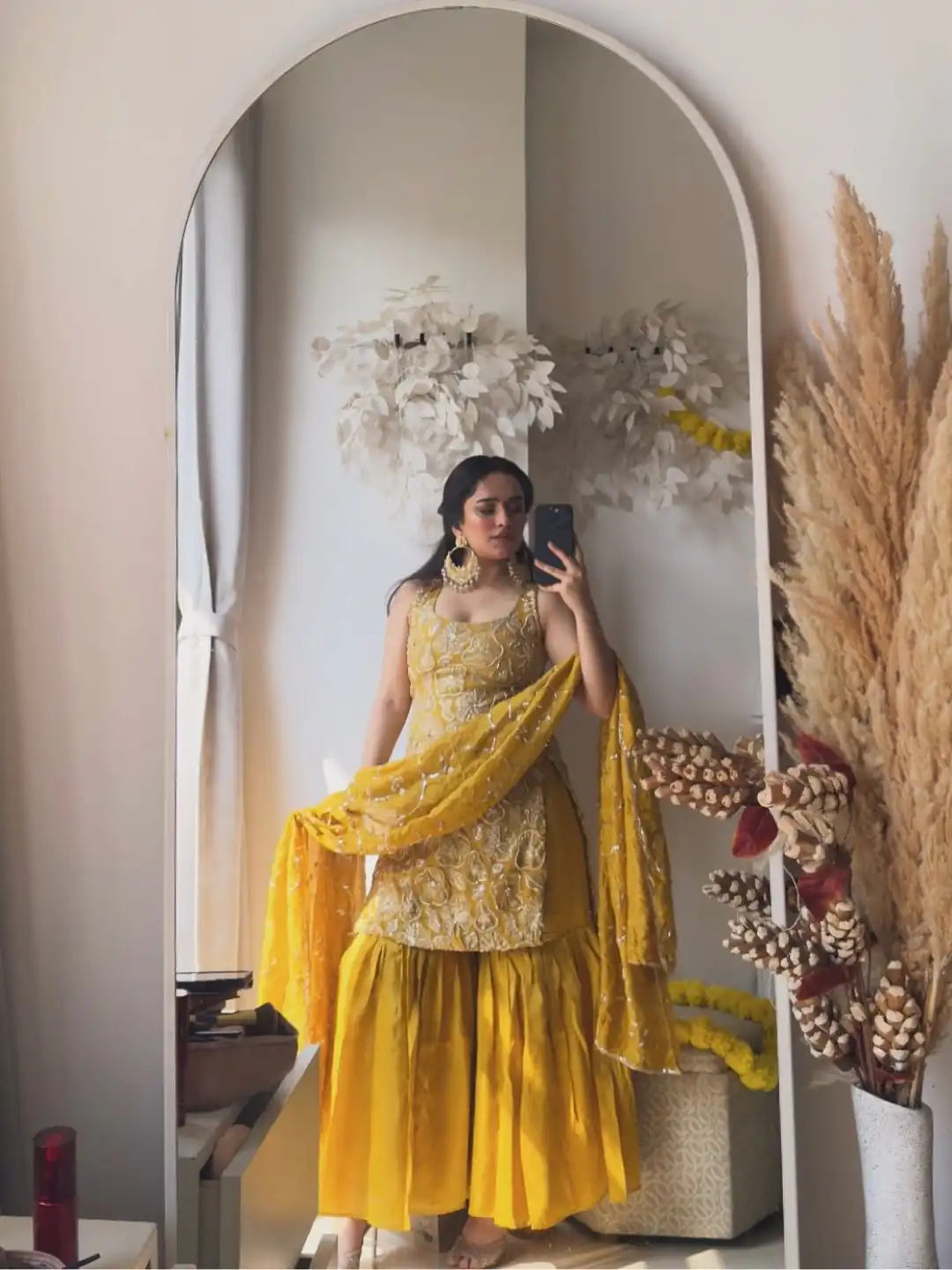 Mustered Simmer Silk With Lace Work Salwar Suit