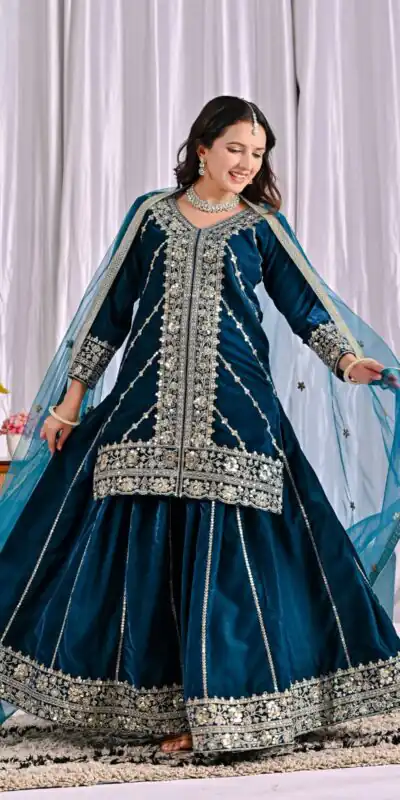ND 5053 Navy Blue Viscous Velvet Salwar Suit with Embroidery Work. Grab it for ₹2449. Delivery 4-6 Working Days. Shop now. | Jump Suits, Salwar suit, Casual Suits, Creative suits, Designer Suits, Palazzo Suits, Party Wear Suits, Patiala Suits, Straight Suits
