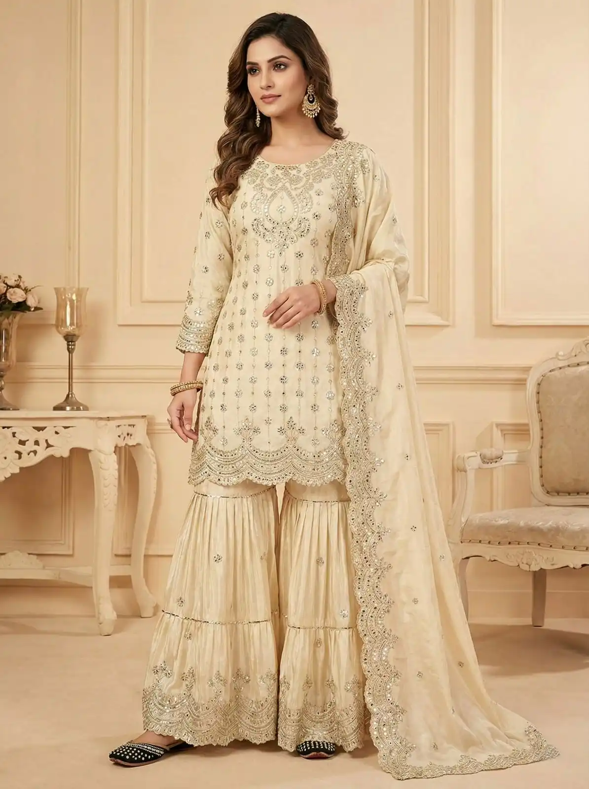 MF 459 Off White Chinon Silk Sequence Work Salwar Suit. Online Affordable Price ₹2549. Delivery 4-6 Working Days. Shop now. | Jump Suits, Salwar suit, Casual Suits, Creative suits, Designer Suits, Palazzo Suits, Party Wear Suits, Patiala Suits, Straight Suits
