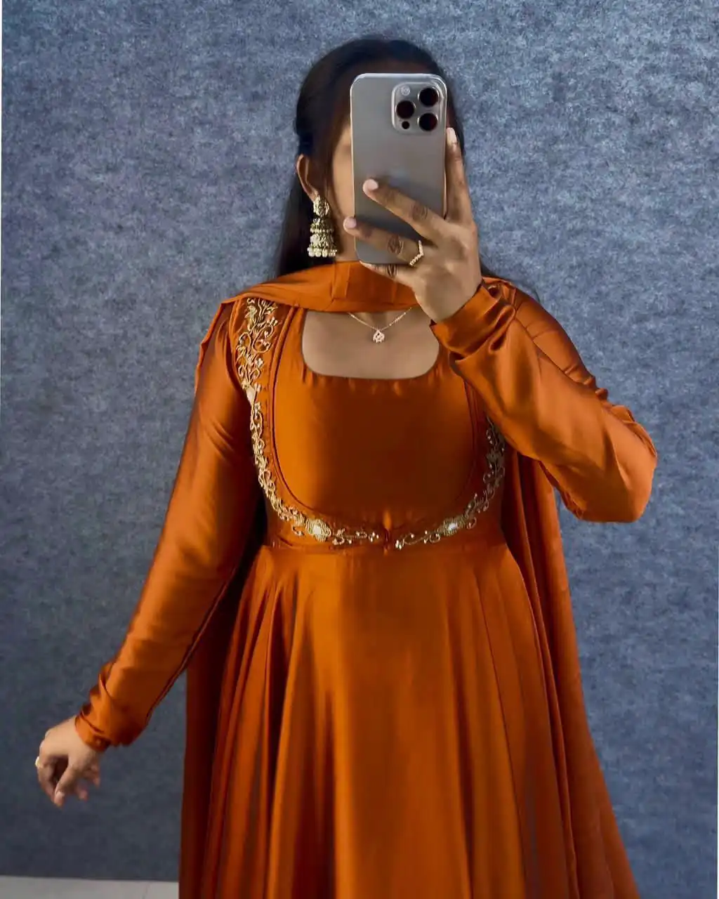 MF 888 Orange Rangoli Silk Gown with Lace Border & Lace Work. Available at ₹1649 only. Delivery 4-6 Working Days. Shop now. | Gowns, Bollywood Gowns, Creative Gowns, Designer Gowns, Embroidered Gowns, Party Wear Gowns