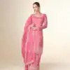 Pink Tissue Crush Embroidery Work Salwar Suit