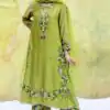 Pista Faux Georgette Embroidery Lace Work Salwar Suit