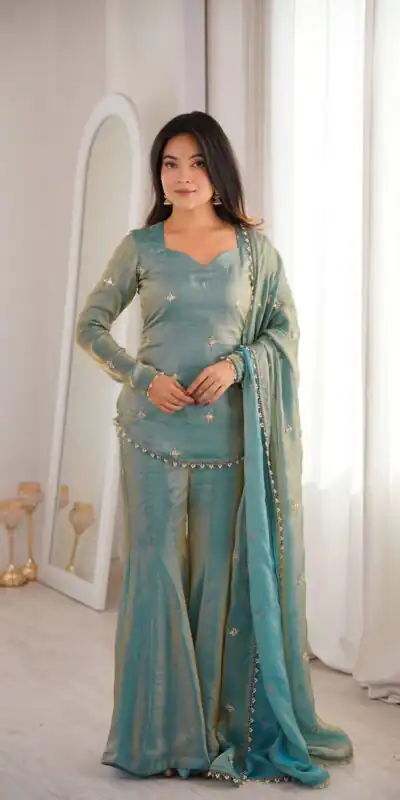 ZSR 3159 Pista Fendy Silk Salwar Suitwith Embroidery Work & Lace Work. Now at just ₹2049. Delivery 4-6 Working Days. Shop now. | Jump Suits, Salwar suit, Casual Suits, Creative suits, Designer Suits, Palazzo Suits, Party Wear Suits, Patiala Suits, Straight Suits