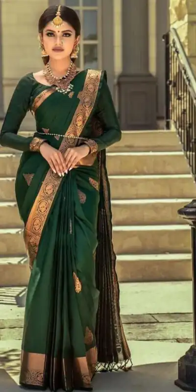 KPR 129 Green Soft Lichi Silk Saree Perfect for Wedding, Party, Reception, Diwali, Ethnic Day – . Affordable Price ₹1349. Delivery 4-6 Working Days. | Sarees, Bollywood Sarees, Creative Sarees, Designer Sarees, Embroidered Sarees, Ethnic Saree, Modern Digital sarees, Party Wear Sarees