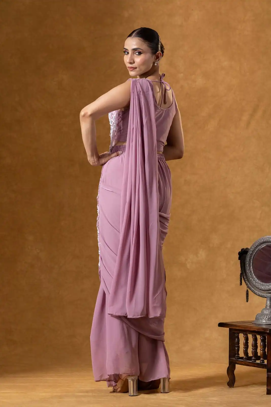 ST 1165 Onion Faux Georgette Saree with Embroidery Work & Sequins Work. Now at just ₹1799. Delivery 4-6 Working Days. Shop now. | Sarees, Bollywood Sarees, Creative Sarees, Designer Sarees, Embroidered Sarees, Ethnic Saree, Modern Digital sarees, Party Wear Sarees