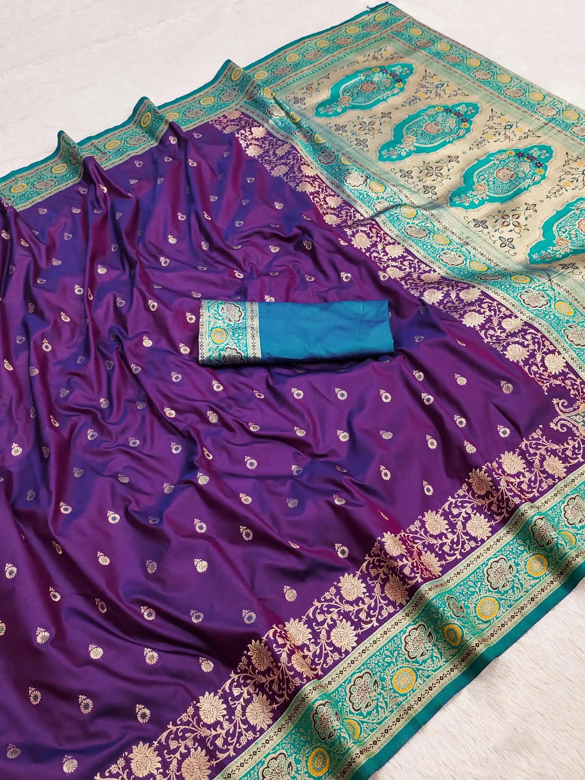 MB 3315 Purple Color Banarasi Silk Gold Zari Border Saree . Wedding, Party, Festive, Available at ₹2049 only. Delivery 4-6 Working Days. Shop now. | Sarees, Bollywood Sarees, Creative Sarees, Designer Sarees, Embroidered Sarees, Ethnic Saree, Modern Digital sarees, Party Wear Sarees