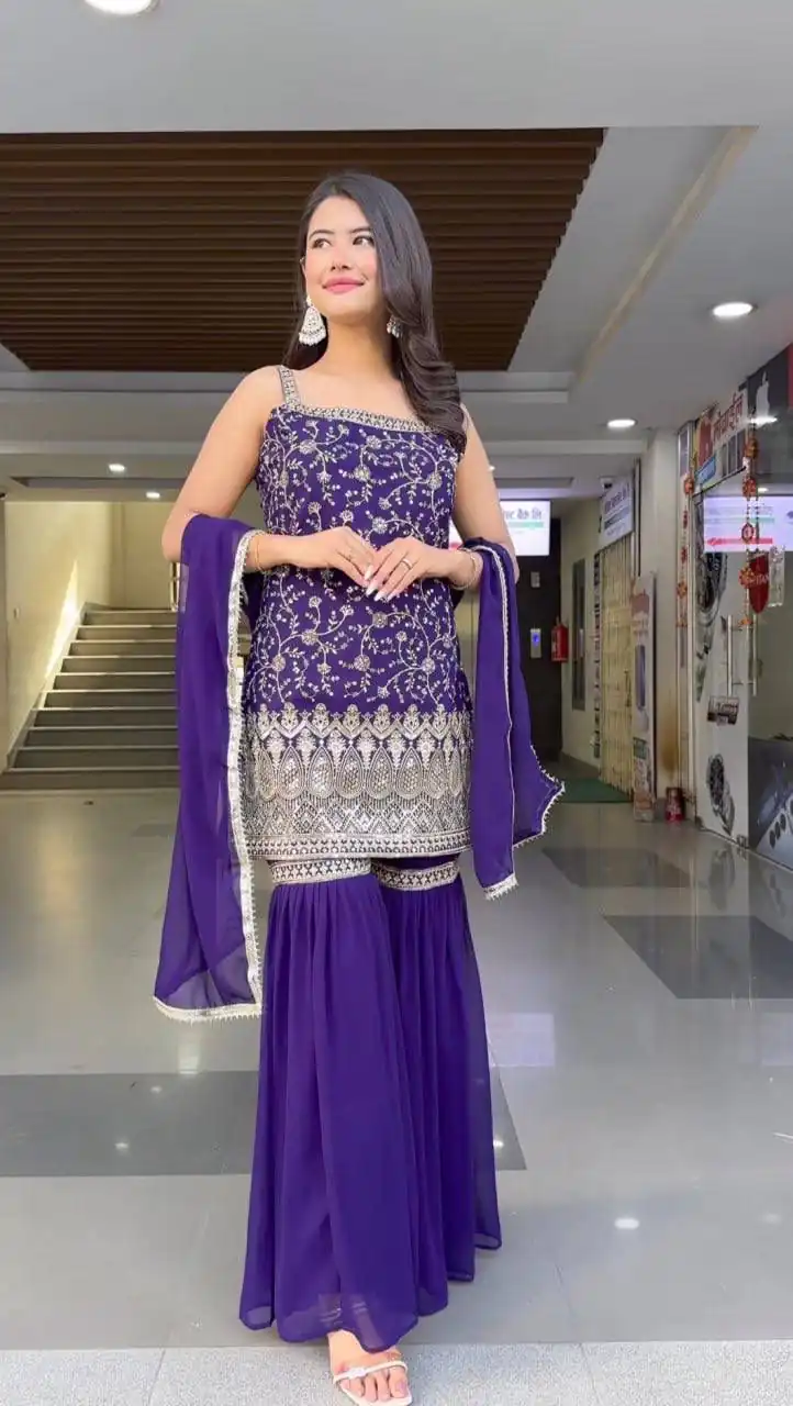 DC 93 Purple Fox Georgette Salwar Suit Perfect for Wedding, Party, Eid, Temple Visit, Engagement – . Now at just ₹1899. Delivery 4-6 Working Days. Shop now | Jump Suits, Salwar suit, Casual Suits, Creative suits, Designer Suits, Palazzo Suits, Party Wear Suits, Patiala Suits, Straight Suits