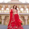 Ram 161 Red in Color Vichitra Silk Embroidery Work Lehenga Choli . Now at just ₹3149. Delivery 4-6 Working Days. Shop now. | Lehenga, Bollywood Lehenga, Creative Lehenga, Designer Lehenga, Embroidered Lehenga, Party Wear Lehenga