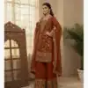 BE 447 Rust Color Zimmy Choo Salwar Suit with Embroidery Work. Online Get it for ₹2399. Delivery 4-6 Working Days. Shop now. | Jump Suits, Salwar suit, Casual Suits, Creative suits, Designer Suits, Palazzo Suits, Party Wear Suits, Patiala Suits, Straight Suits