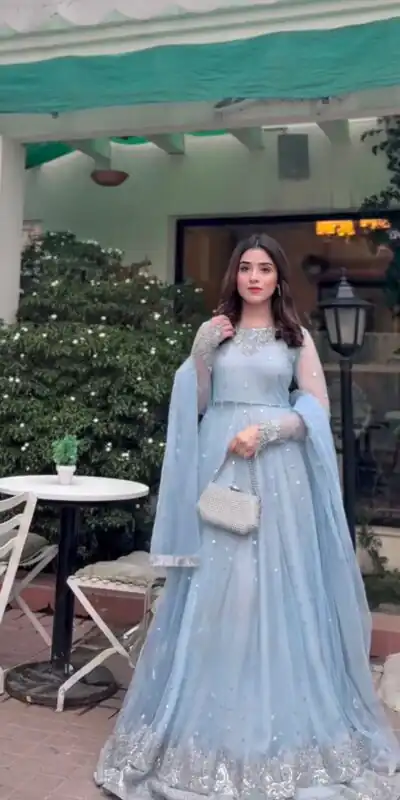 RTC 5976 Sky Blue Faux Georgette Lehenga Choli with Designer Work. Get it for ₹2549. Delivery 4-6 Working Days. Shop now. | Lehenga, Bollywood Lehenga, Creative Lehenga, Designer Lehenga, Embroidered Lehenga, Party Wear Lehenga