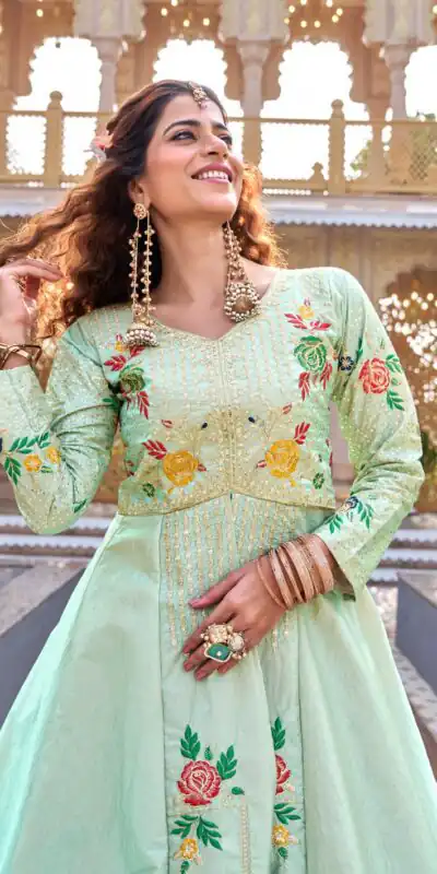 Ram 164 Pista Color Satin Silk Lehenga Choli with Embroidery Work. Best Price ₹2649. Delivery 4-6 Working Days. Shop now. | Lehenga, Bollywood Lehenga, Creative Lehenga, Designer Lehenga, Embroidered Lehenga, Party Wear Lehenga