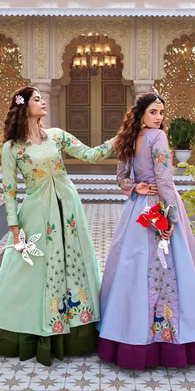 Ram 164 Pista Color Satin Silk Lehenga Choli with Embroidery Work. Best Price ₹2649. Delivery 4-6 Working Days. Shop now. | Lehenga, Bollywood Lehenga, Creative Lehenga, Designer Lehenga, Embroidered Lehenga, Party Wear Lehenga