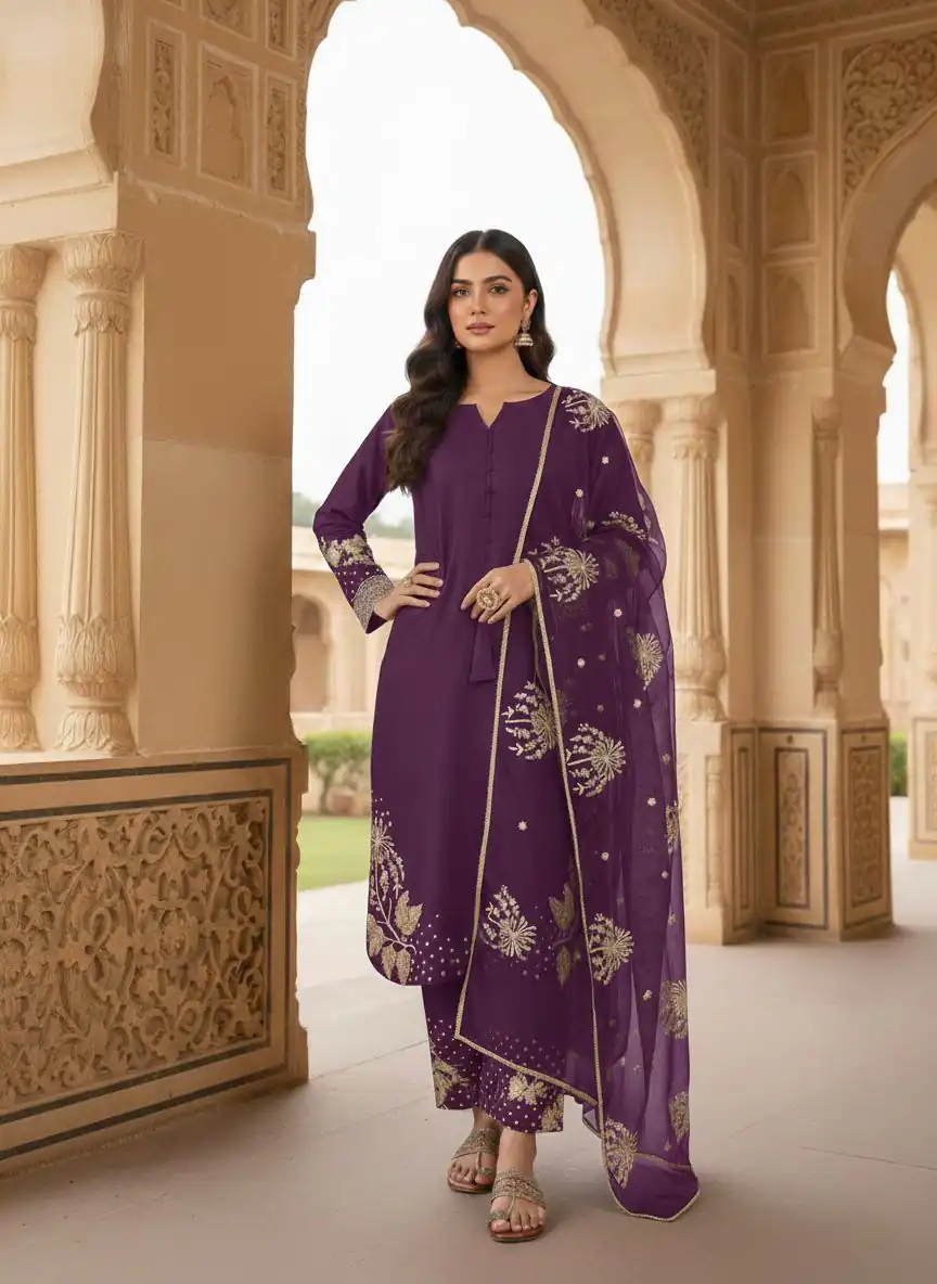 AD 202 Wine in Color Natural Crepe Embroidery Work Salwar Suit . Affordable Price ₹1849. Delivery 4-6 Working Days. Shop now. | Jump Suits, Salwar suit, Casual Suits, Creative suits, Designer Suits, Palazzo Suits, Party Wear Suits, Patiala Suits, Straight Suits