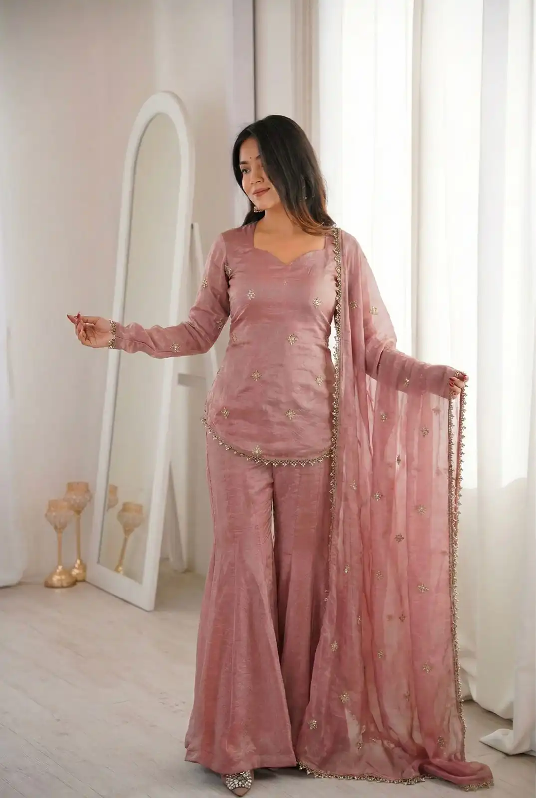 ZSR 3159 Peach Fendy Silk Salwar Suitwith Embroidery Work & Lace Work. Now at just ₹2049. Delivery 4-6 Working Days. Shop now. | Jump Suits, Salwar suit, Casual Suits, Creative suits, Designer Suits, Palazzo Suits, Party Wear Suits, Patiala Suits, Straight Suits